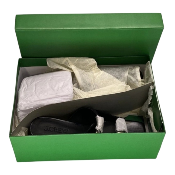 J. Crew Womens Size 9 Layne Buckle Leather Two Strap Heel Sandals BX899 - Black - Picture 12 of 14